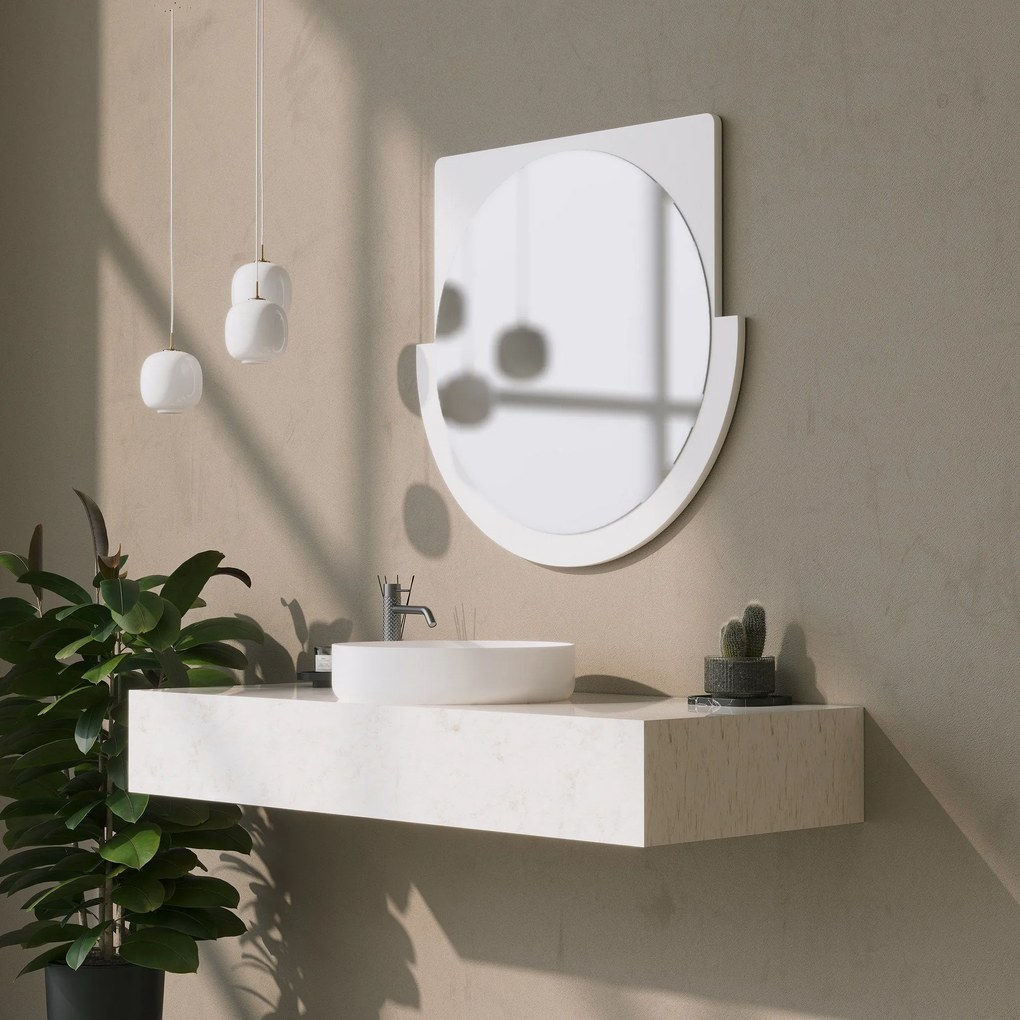 Espelho Decorativo Lucky – Branco – 70x65x2 cm