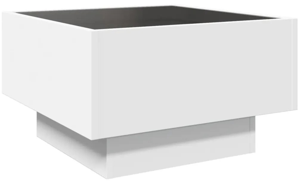 Mesa de centro c/ LEDs 50x50x30 cm derivados de madeira branco