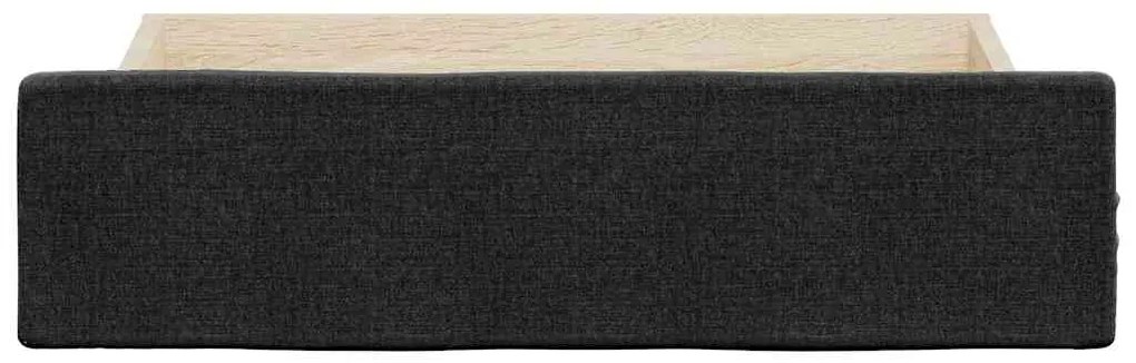 Gavetas de cama 2 pcs derivados de madeira e tecido preto