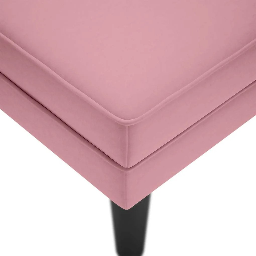 Chaise lounge c/ almofada/apoio de braços direito veludo rosa