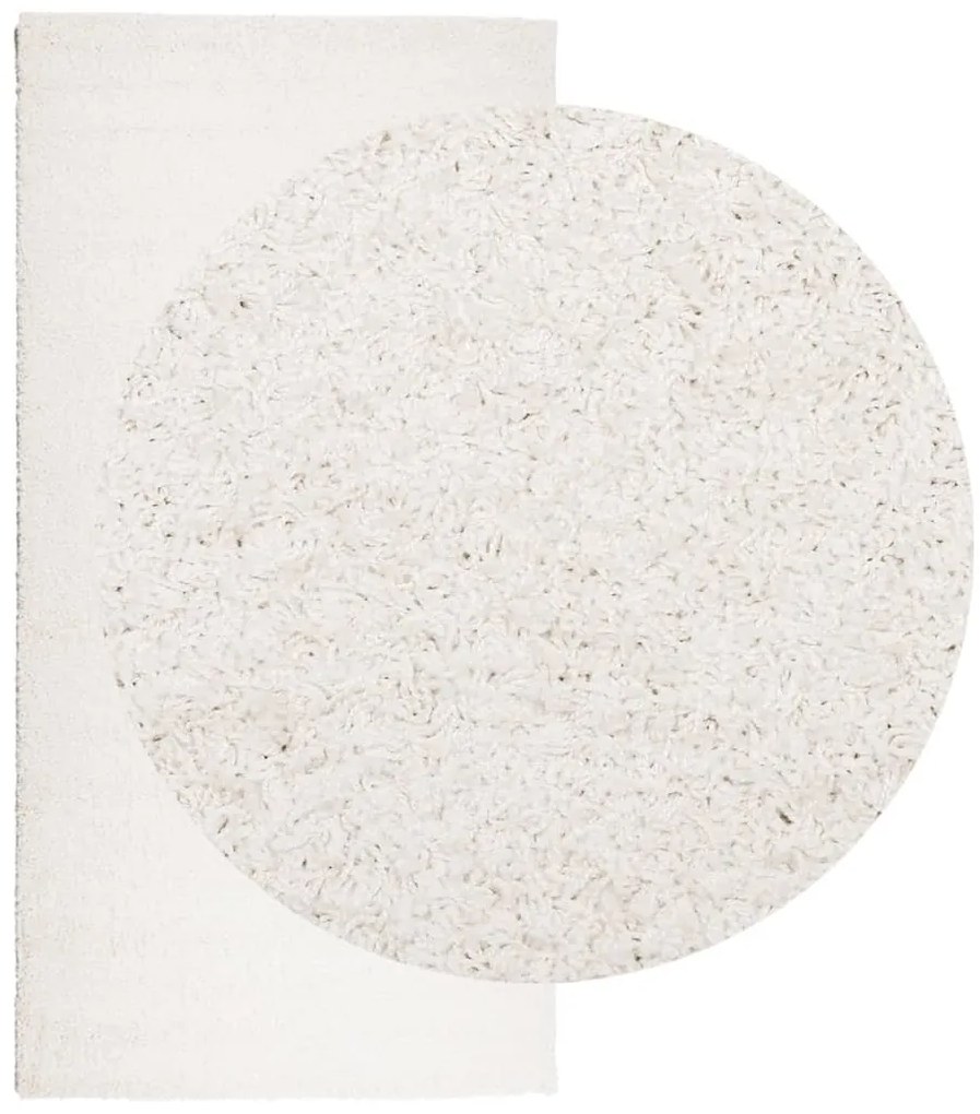 Tapete shaggy de pelo alto PAMPLONA 100x200 cm creme