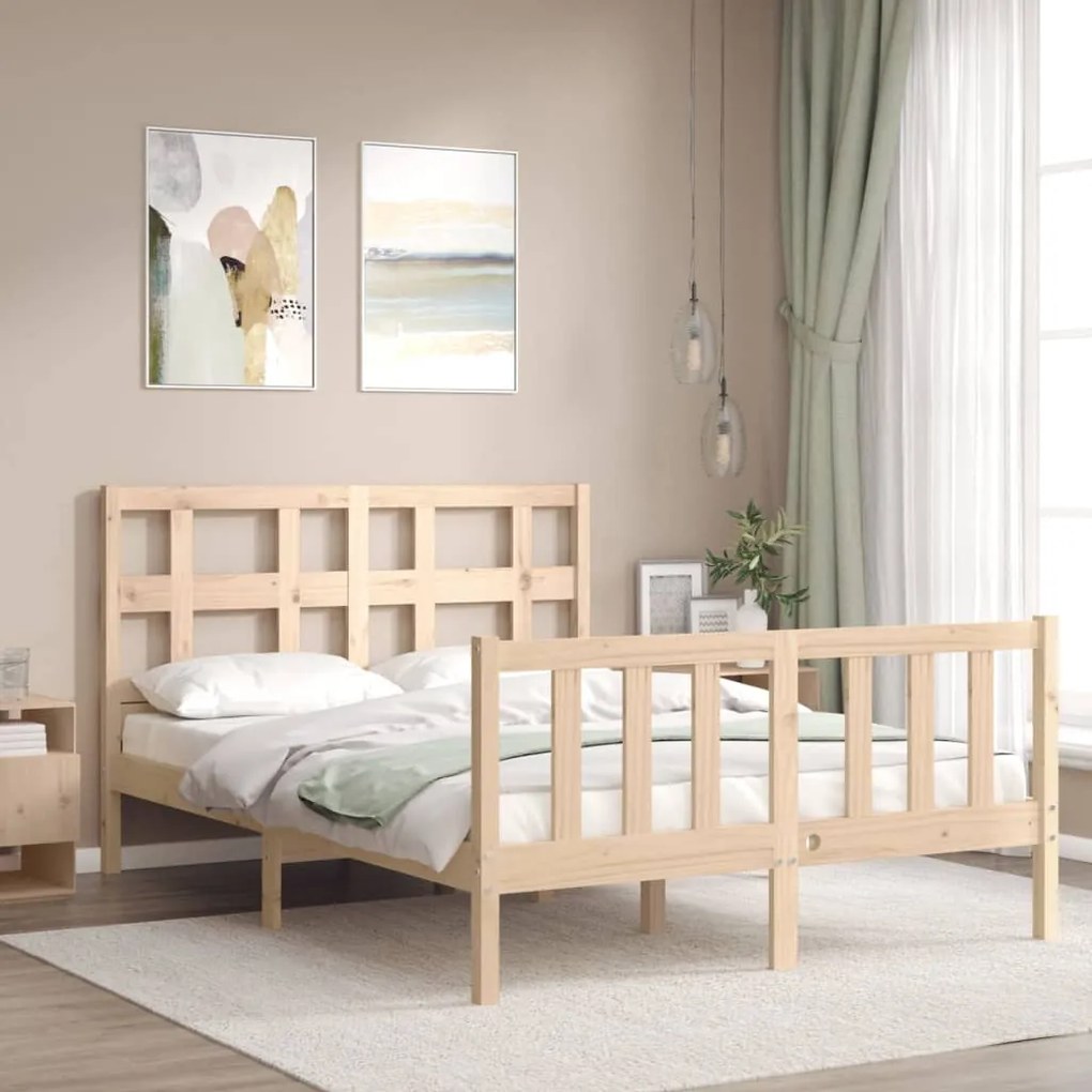 Cama sem colchão 120x200 cm madeira de pinho maciça