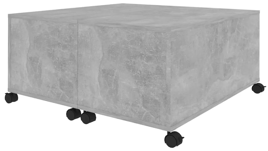 Mesa de centro 75x75x38 cm contraplacado cinzento cimento
