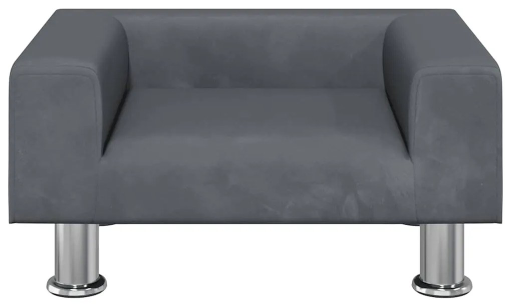 Cama para cães 50x40x26,5 cm veludo cinzento-escuro
