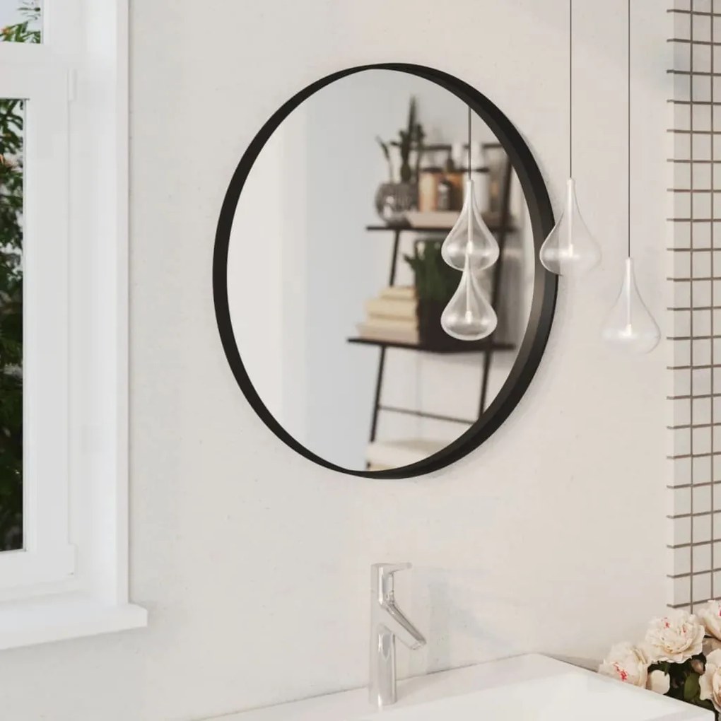vidaXL Espelho de parede 60 cm preto
