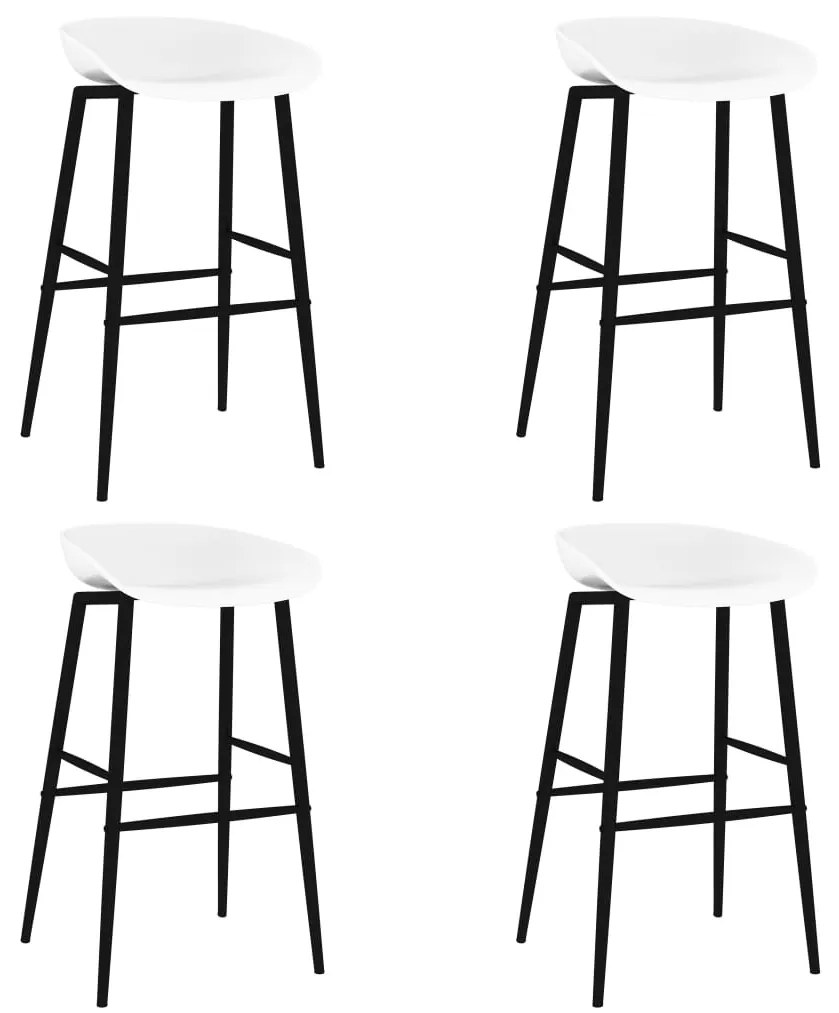 vidaXL Cadeiras de bar 4 pcs branco