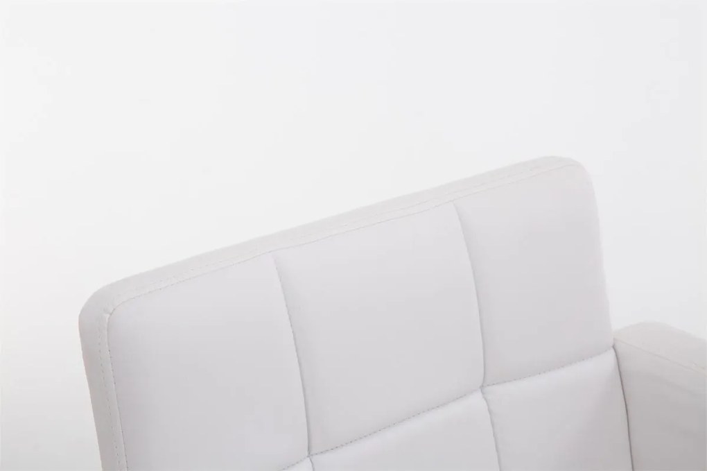 Banco de bar Los Angeles em couro sintético 60 x 93-113 x 56 cm Branco
