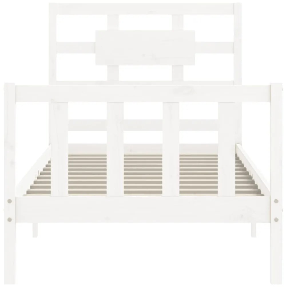 Cama sem colchão 100x200 cm madeira de pinho maciça branco