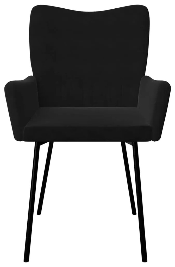 Cadeiras de jantar 2 pcs veludo preto