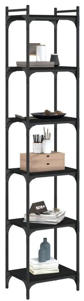 Estante c/ 6 prateleiras 40x30x86 cm derivados de madeira preto