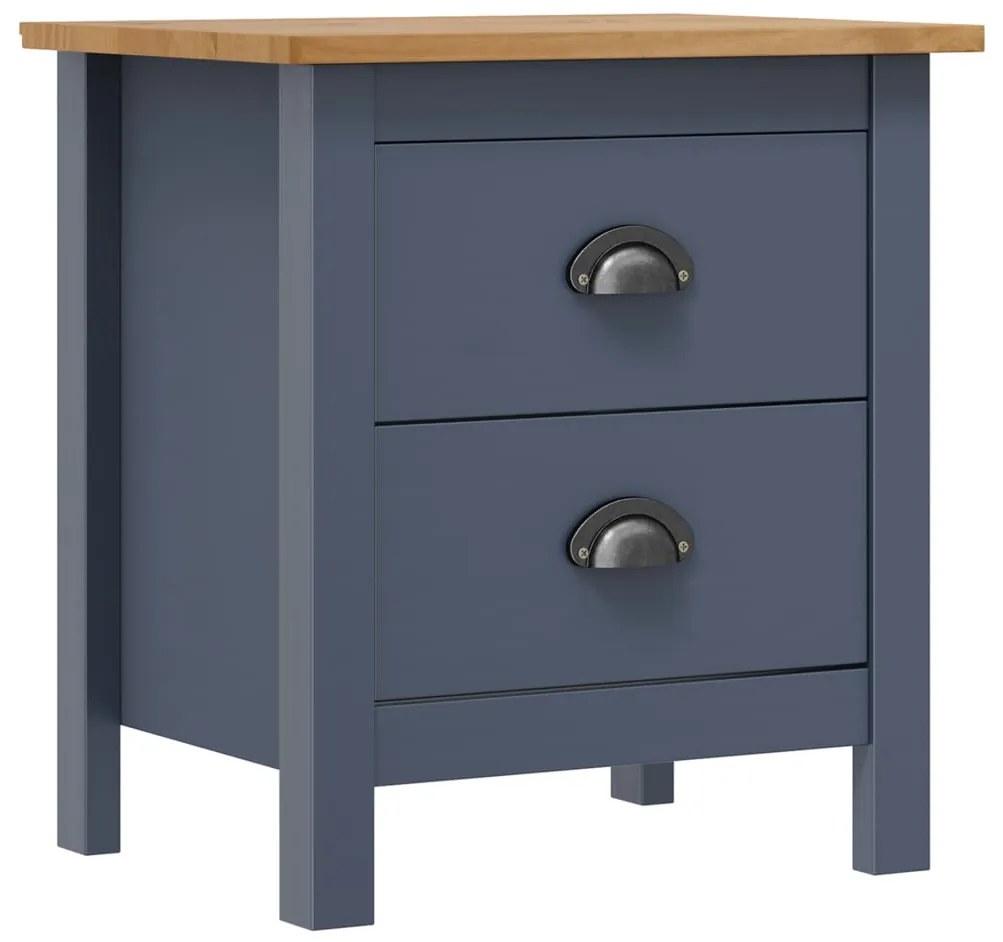 288905 vidaXL Mesa de cabeceira Hill 46x35x49,5 cm pinho maciço cinza