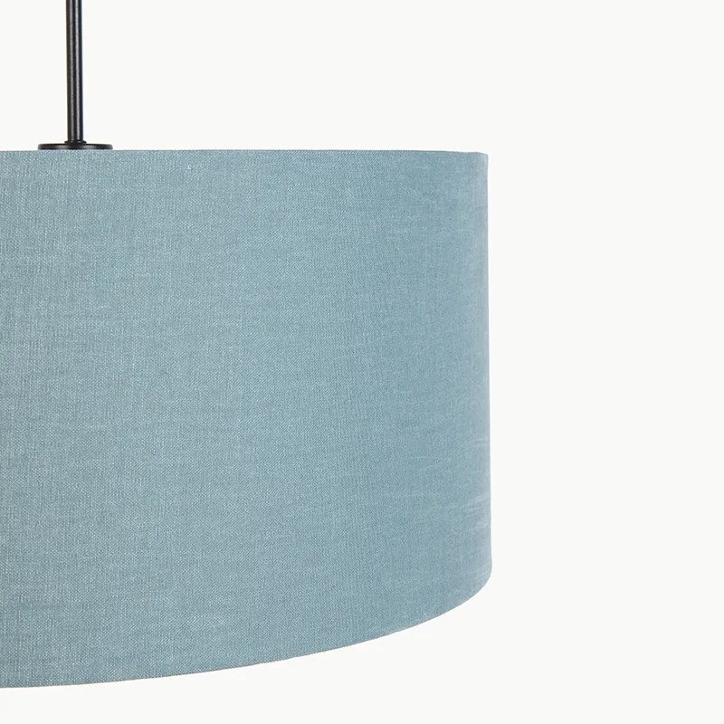 Candeeiro de suspensão preto com cúpula azul 50 cm - Combi 1 Moderno