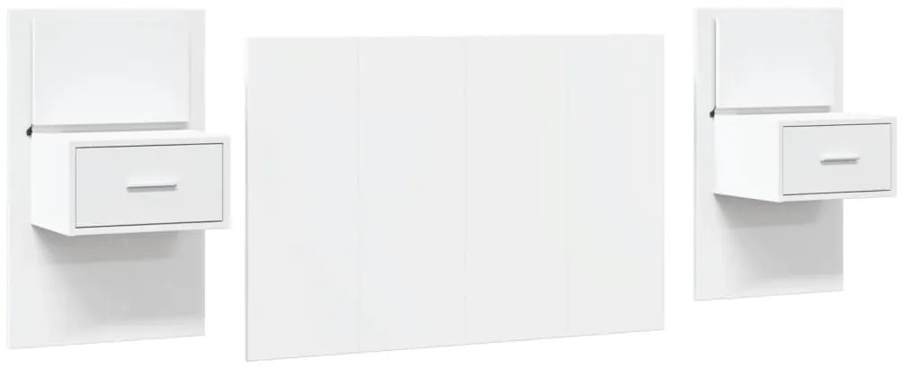 Cabeceira de cama c/ armários 120cm derivados de madeira branco