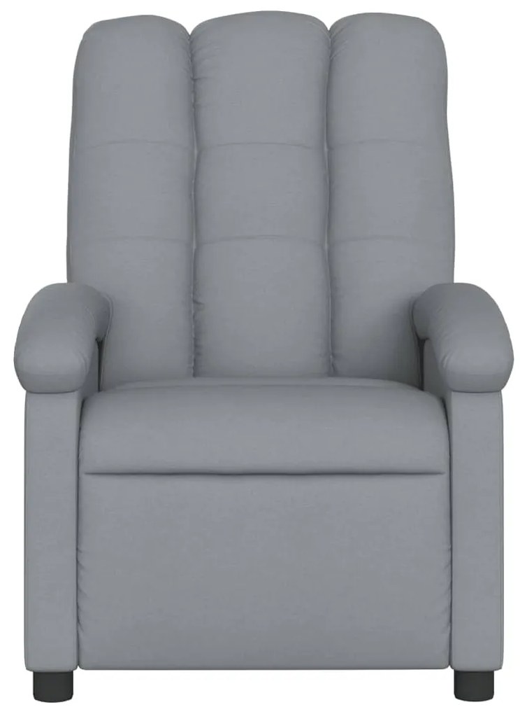 Poltrona de massagens reclinável elétrica tecido cinzento-claro