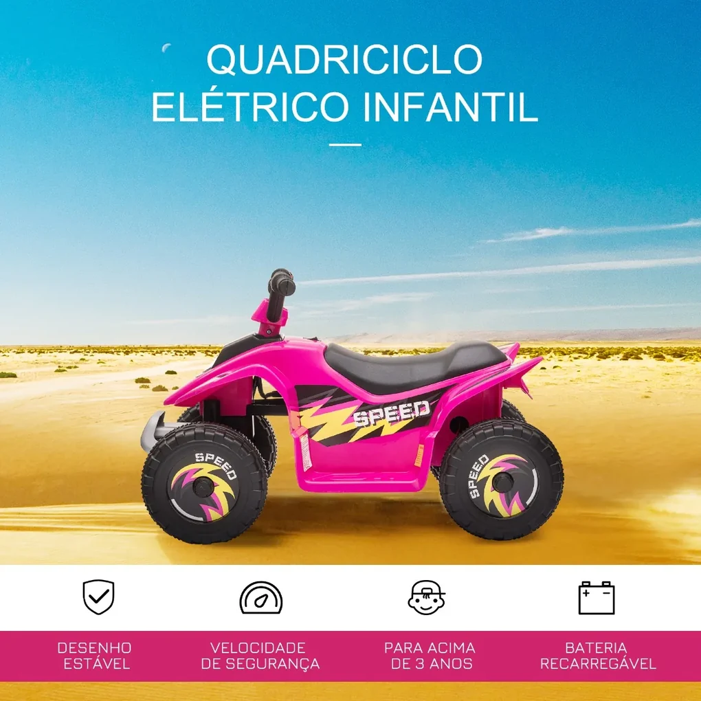 Carro de triciclo Moto elétrica infantil com Bateria para crianças com mais  de 3 anos 108x51x75cm Rosa