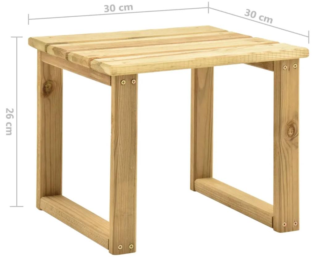 Mesa de espreguiçadeira 30x30x26 cm madeira de pinho impregnada