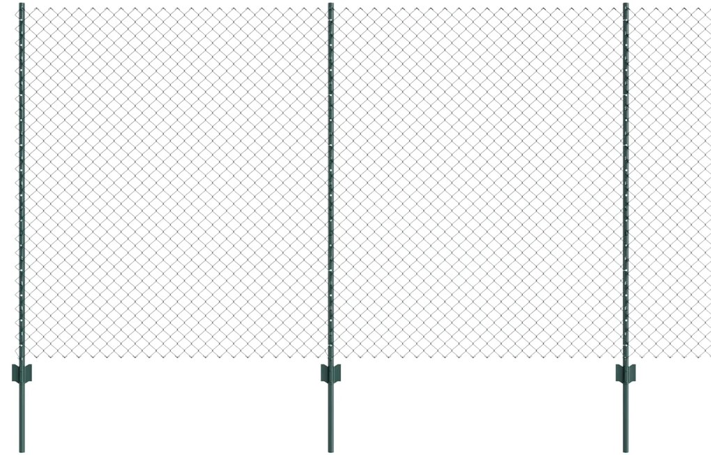 vidaXL Cerca e Poste Verde 1,4 x 10 m Aço