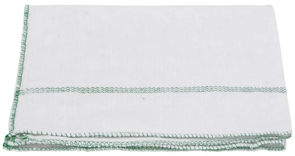 Panos de Limpeza 10 pcs 50x60 cm branco com riscas verdes