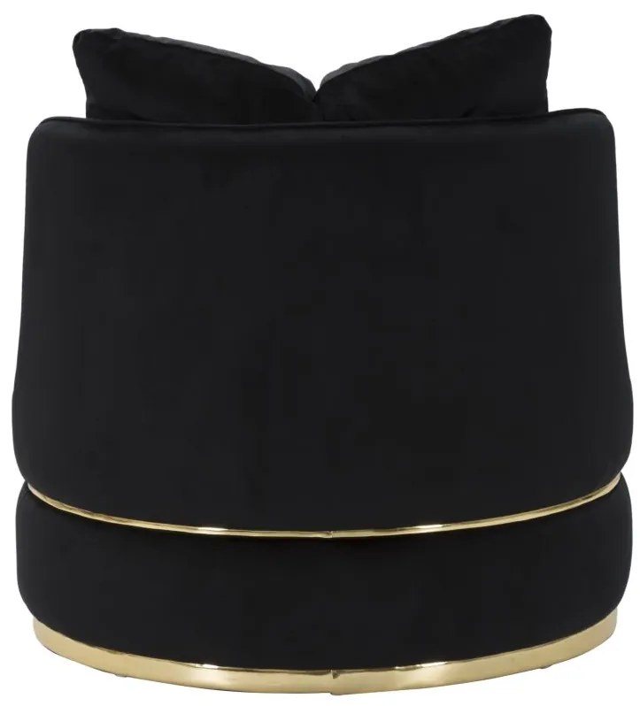 POLTRONA PARIS Ø 84X72 CM PRETO E DOURADO