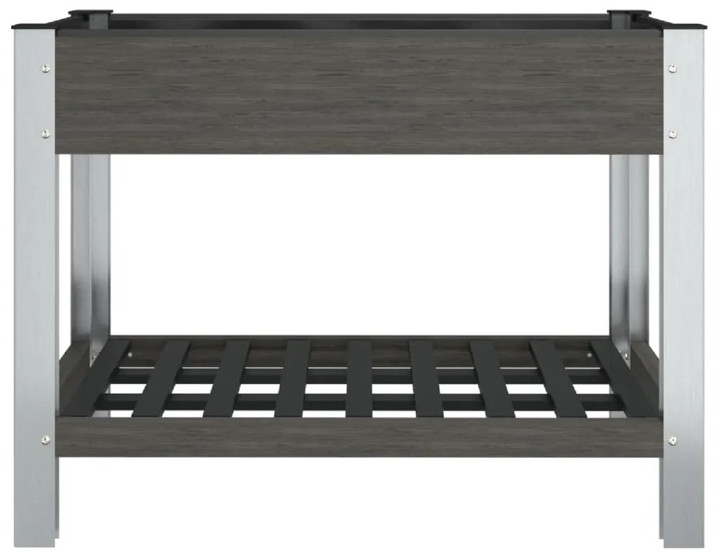 Canteiro elevado jardim c/ prateleira 100x50x75 cm WPC cinzento