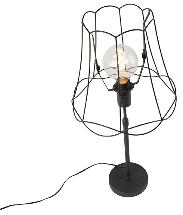 Candeeiro de mesa preto com estrutura Granny 30 cm ajustável - Parte Industrial