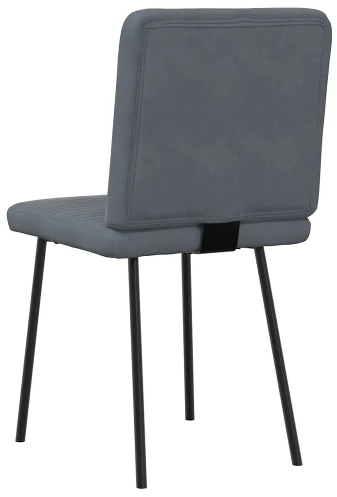 Cadeiras de jantar 4 pcs veludo cinzento-escuro