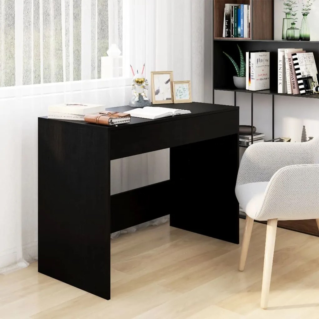 809558 vidaXL Secretária 101x50x76,5 cm aglomerado preto