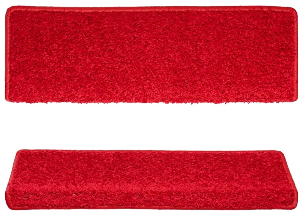 Tapete/carpete para degraus 15 pcs 65x21x4 cm vermelho