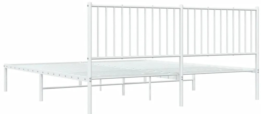 Estrutura de cama com cabeceira 180x200 cm metal branco