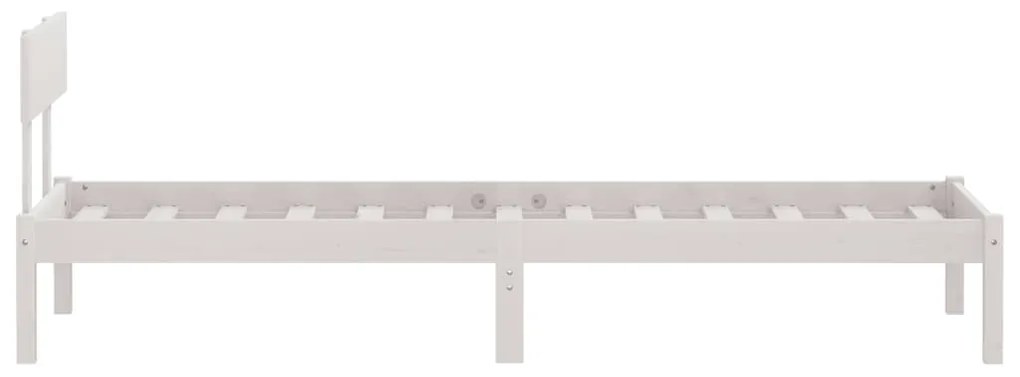 Estrutura de cama solteiro 90x190 cm pinho maciço branco