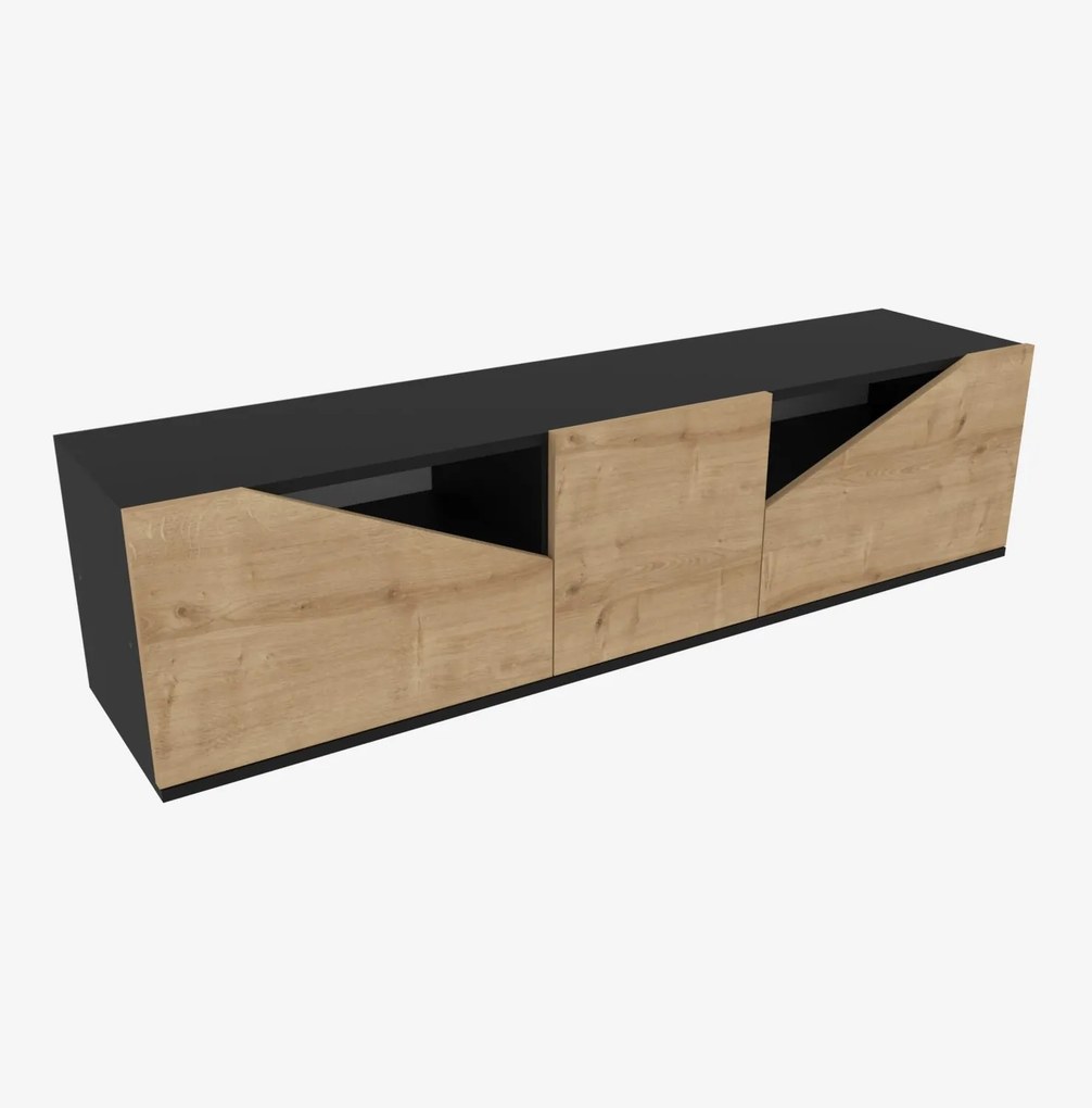 Móvel de TV Carson – Antracite e Carvalho – 160x35,3x40 cm