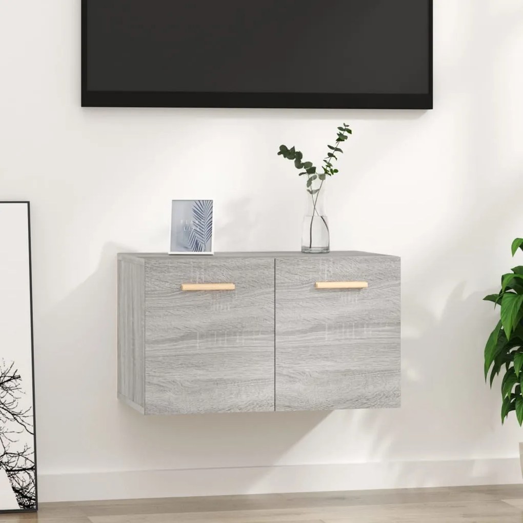 vidaXL Armário parede 60x36,5x35 cm derivados de madeira cinza sonoma