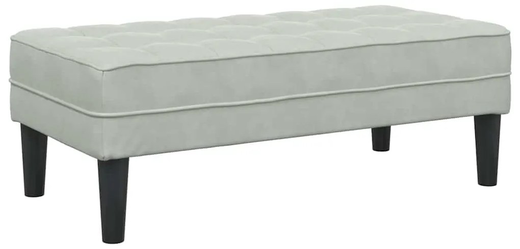 Sofá de Jardim vidaXL com Banco e Almofadas L-Shaped Veludo Cinzento C