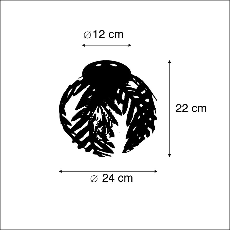LED Candeeiro de teto inteligente vintage dourado 24 cm com WiFi ST64 - Botanica Retro,Rústico