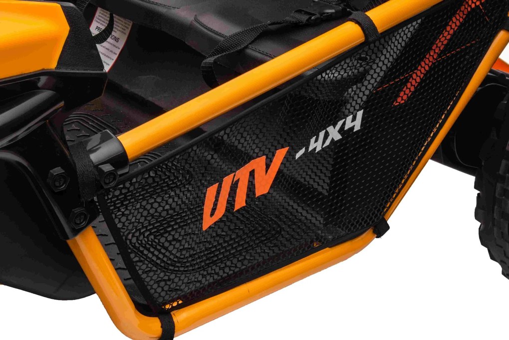 Carro elétrico para Crianças 24V 2 Lugares Buggy FASTER Rodas de EVA, Assento de couro Amarelo