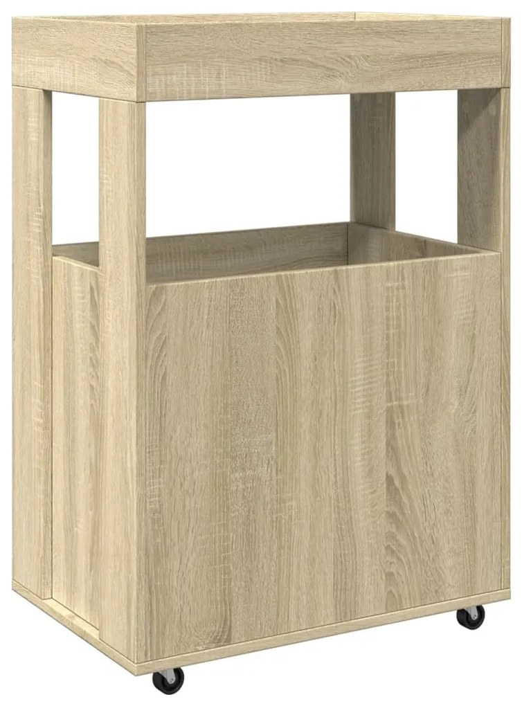 Carrinho de bar 60x39,5x89 cm deriv. de madeira carvalho sonoma