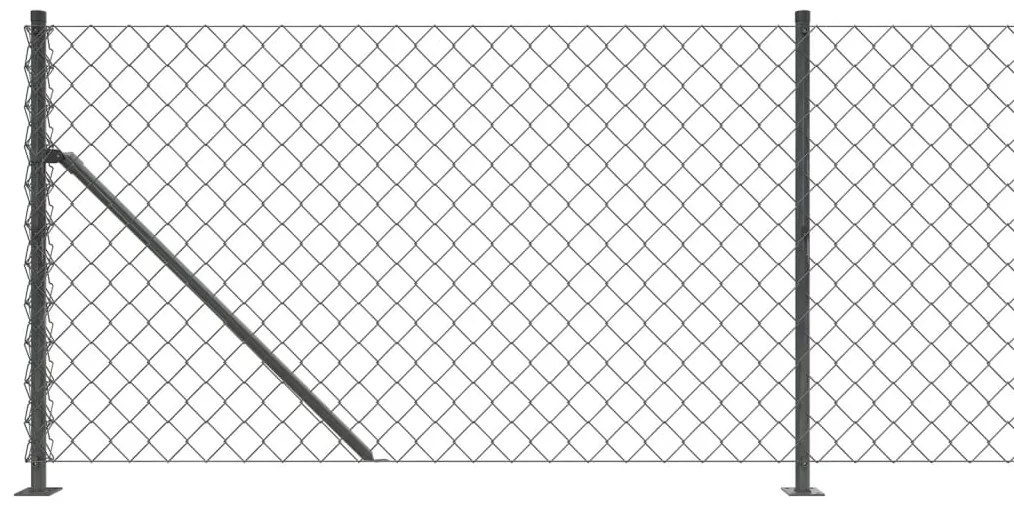 Cerca de arame com flange 0,8x25 m antracite