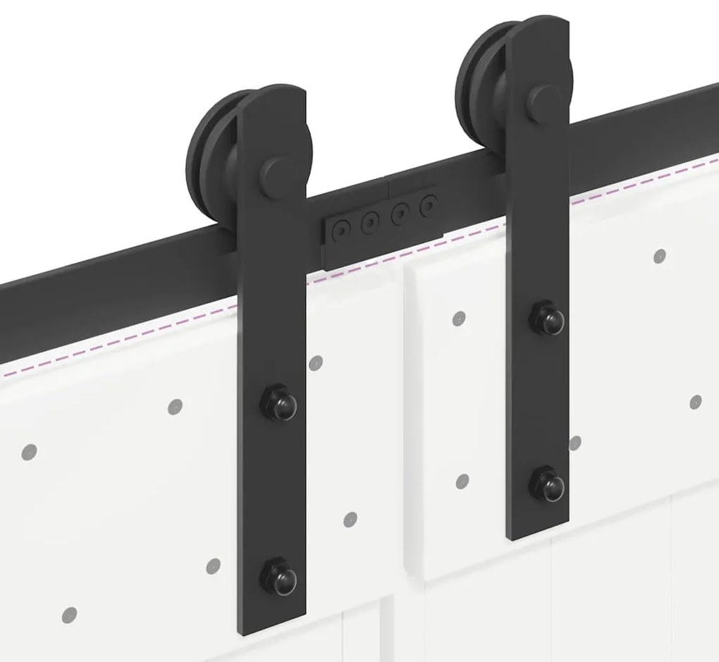 Kit de ferragens para porta deslizante 427 cm aço preto