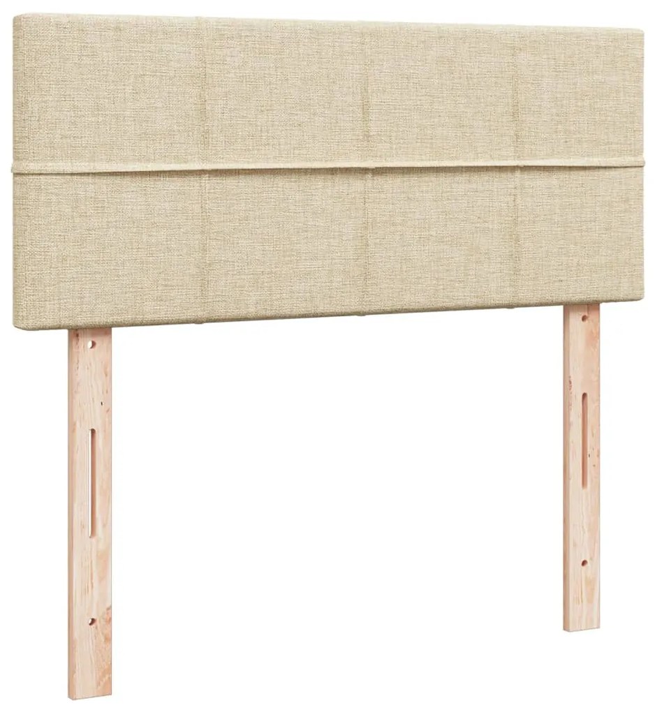 Cama boxspring com colchão 120x190 cm tecido cor creme