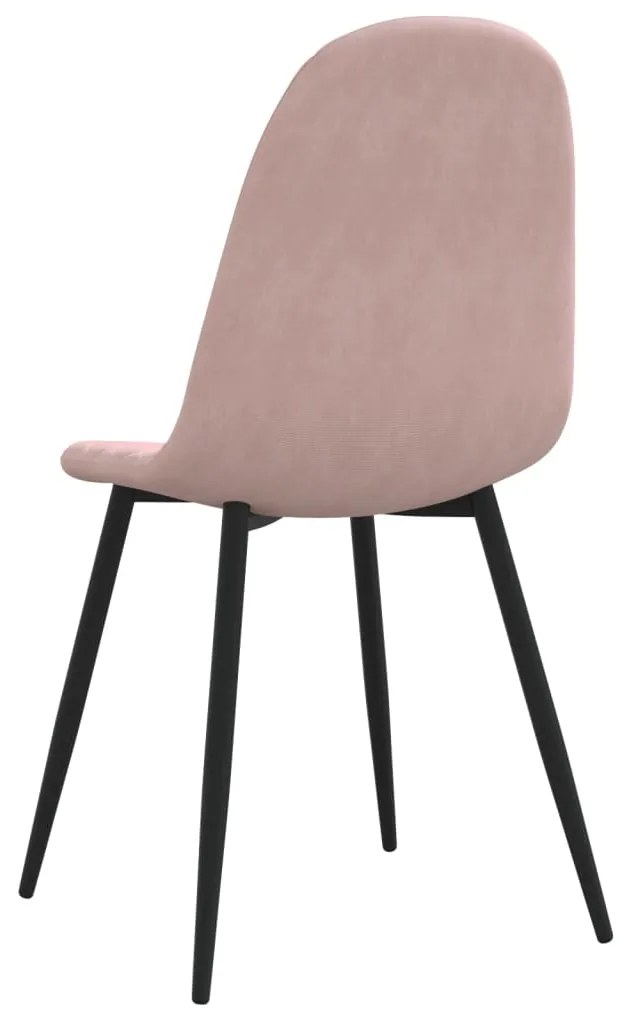 Cadeiras de jantar 4 pcs veludo rosa