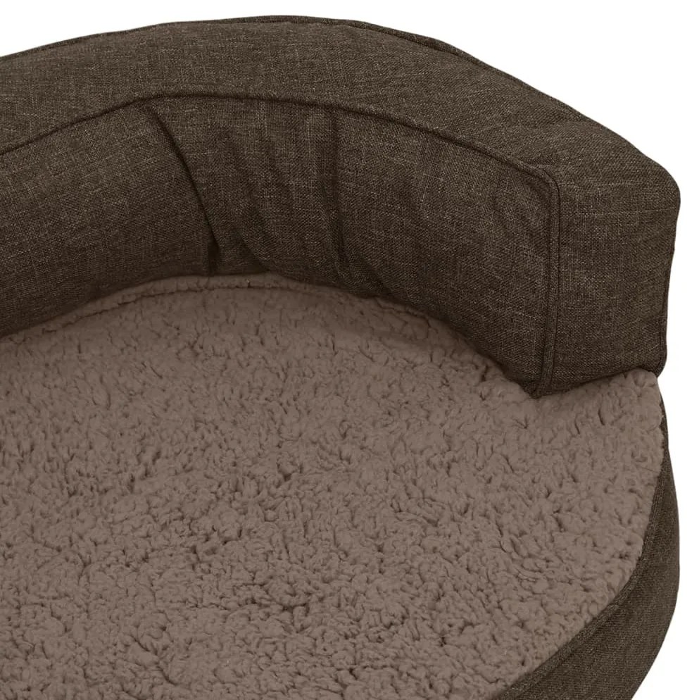 Cama para cães ergonómica 60x42cm aspeto linho pelúcia castanho