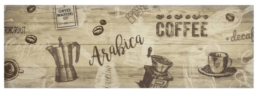 Tapete de cozinha lavável 60x180 cm veludo padrão café castanho