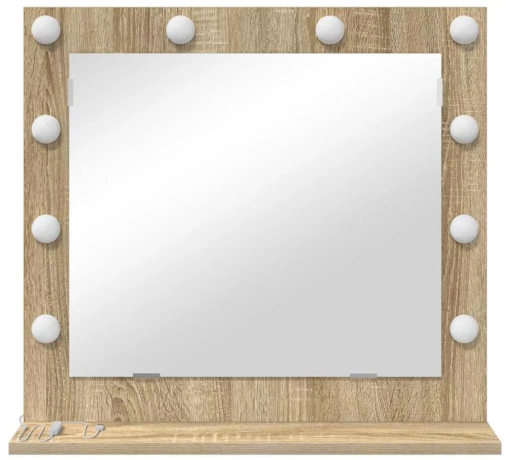 Espelho de Vanity com Luzes LED Carvalho Sonoma 60x55x18 cm