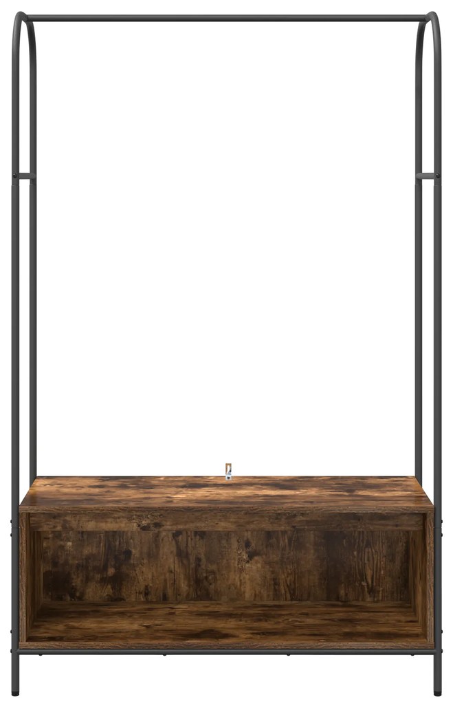 Cabide com Prateleiras Carvalho Fumado 100x44x160 cm
