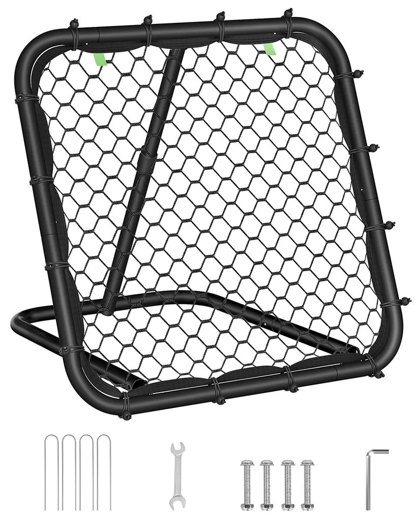 Baliza de futebol com estrutura de aço para crianças 78,5 x 84,5 x (55-78,5) cm Preto