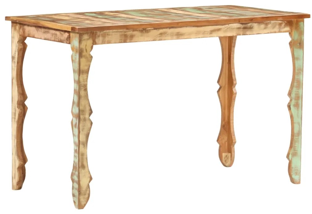 Mesa de jantar 120x60x76 cm madeira recuperada maciça