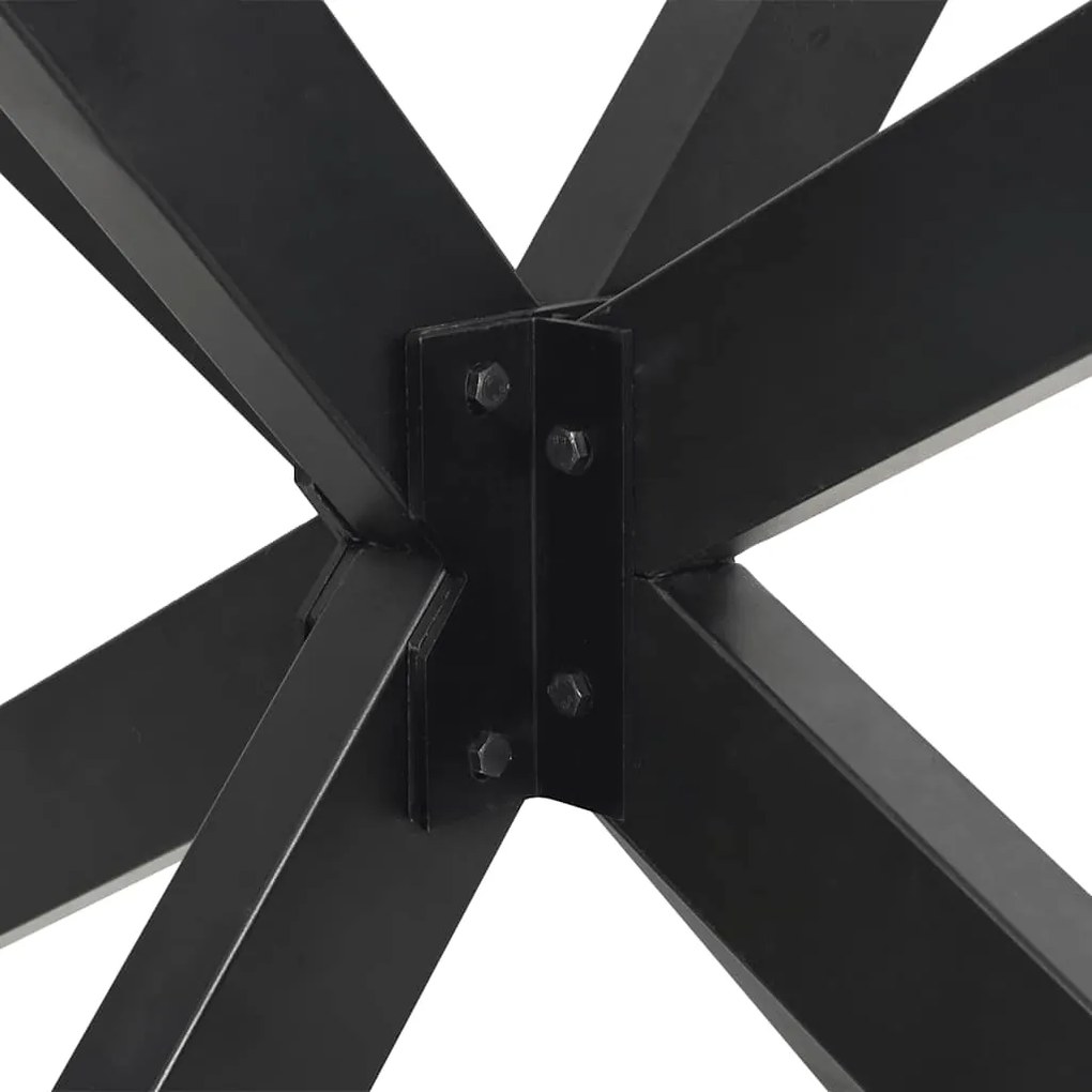 Pé de mesa de jantar em formato de aranha, antracite, 150x78x(72-73) c