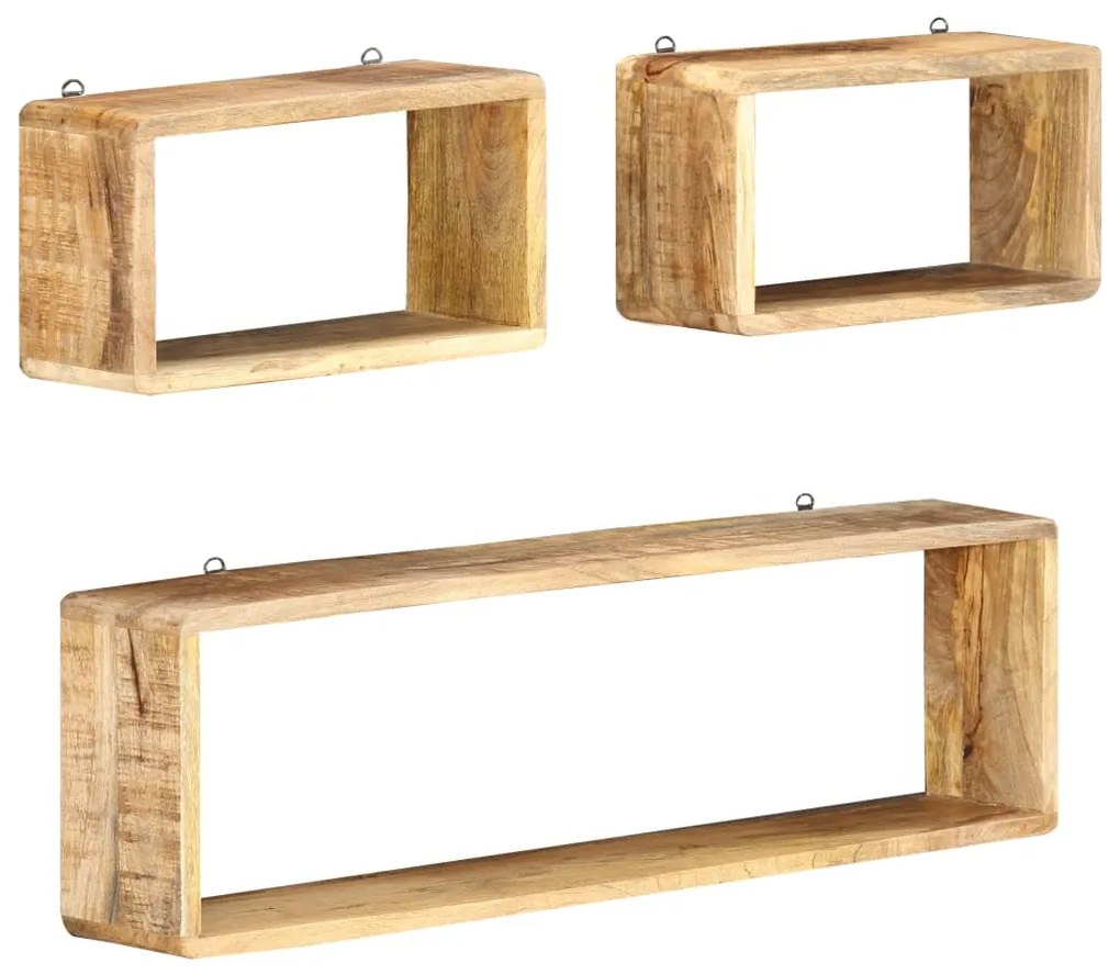 3 pcs conjunto de prateleiras de parede cubos mangueira maciça