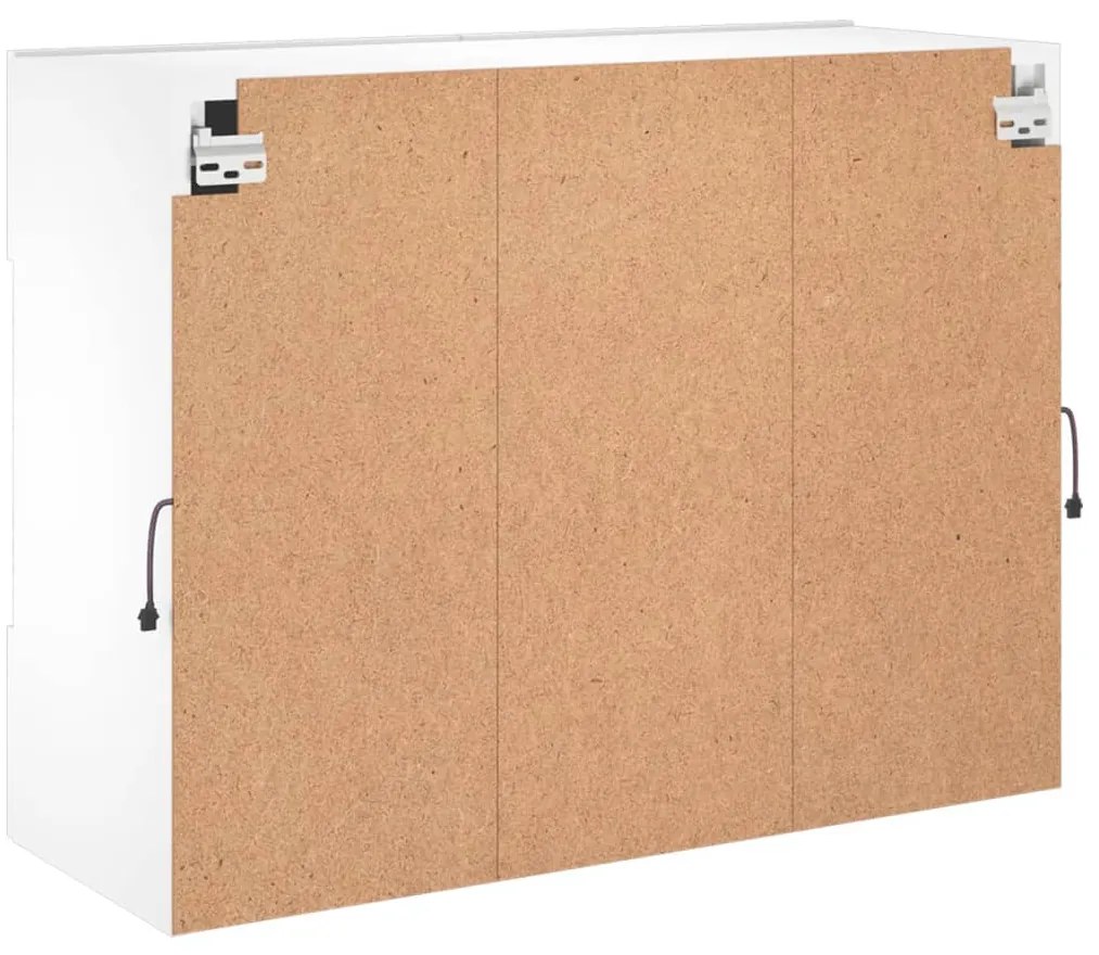 Móvel de parede para TV com luzes LED 78,5x30x60,5 cm branco