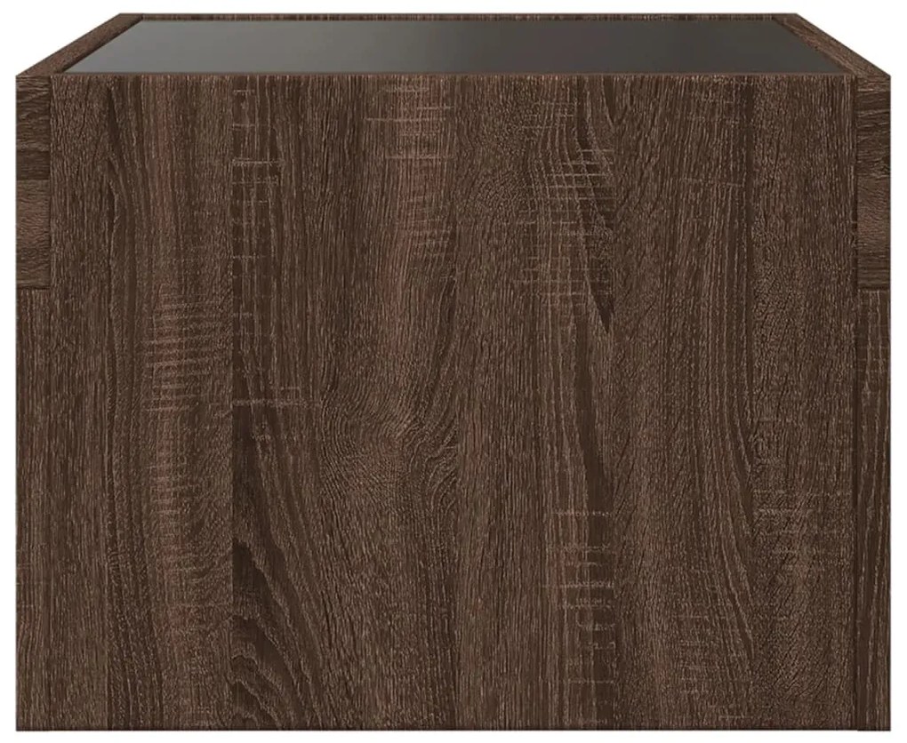 Mesa de cabeceira c/ LED Infinity 40x40x30 cm carvalho castanho